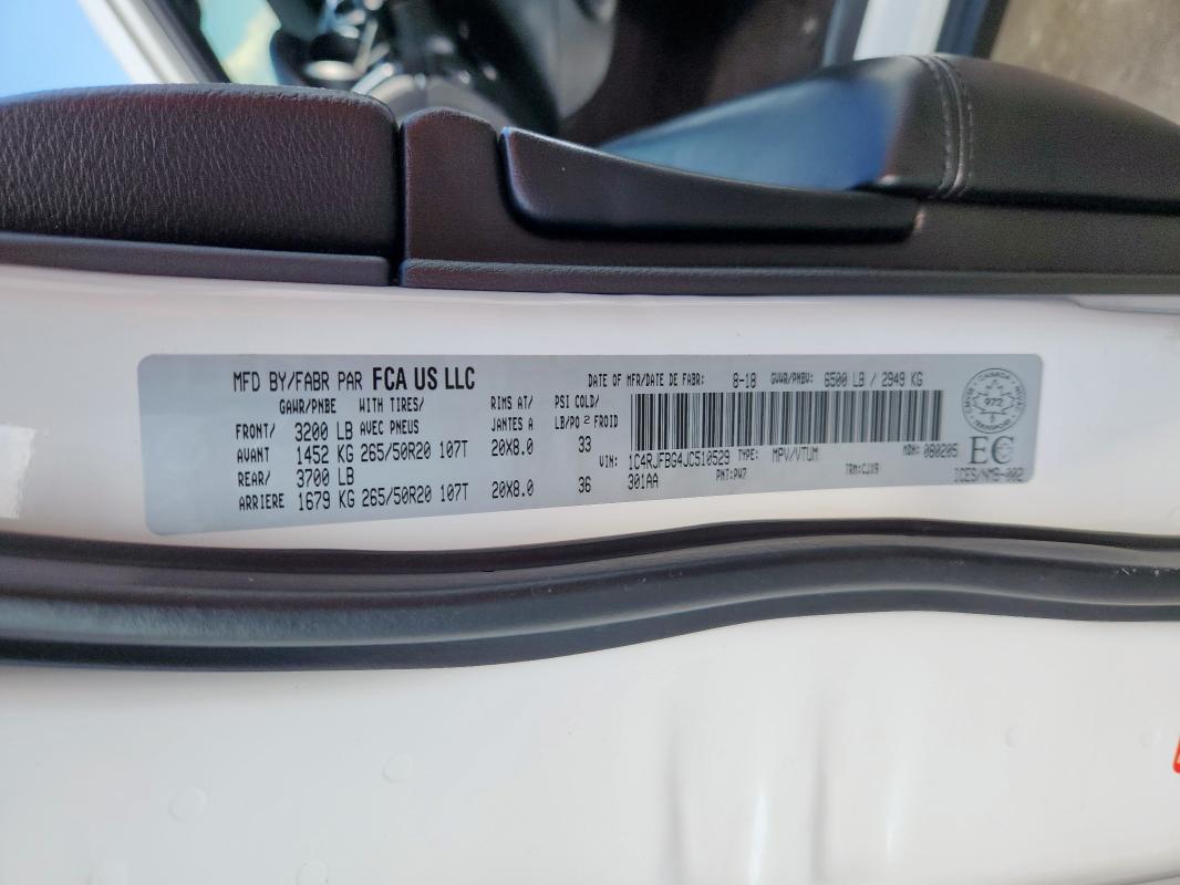 2018 JEEP GRAND CHER - 1C4RJFBG4JC510529