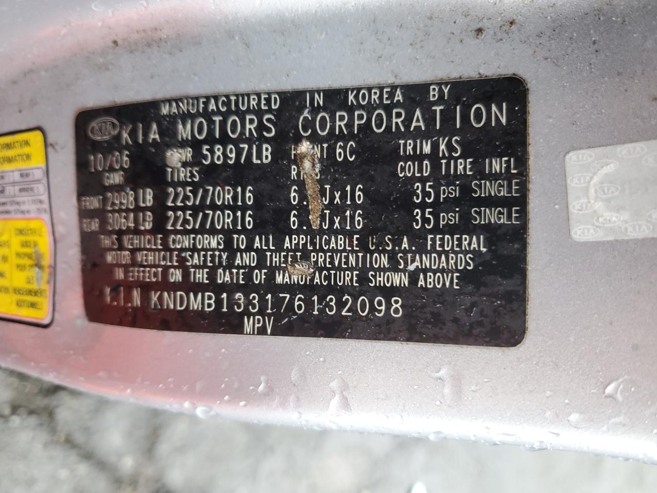 Lot #3285683679 2007 KIA SEDONA EX