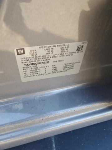 2017 CHEVROLET SILVERADO K1500 LT 1GCVKREC1HZ258316