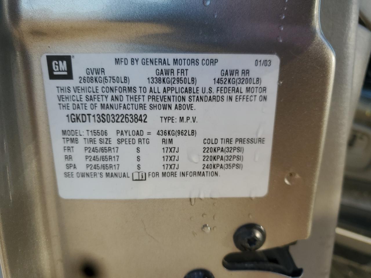 Lot #3285710655 2003 GMC ENVOY