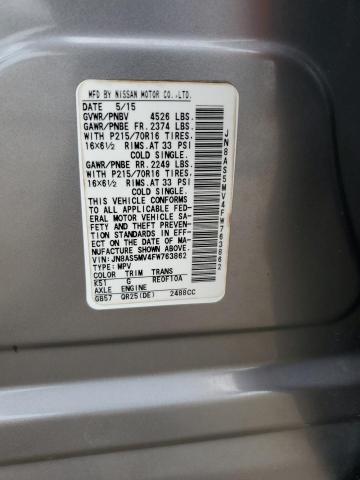 2015 NISSAN ROGUE SELE JN8AS5MV4FW763862