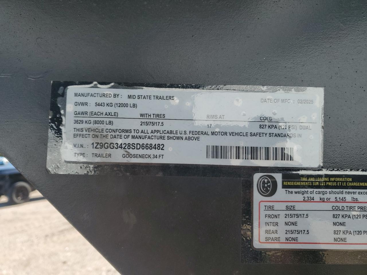 Lot #3282397269 2025 MIDSTATE UNKNOWN