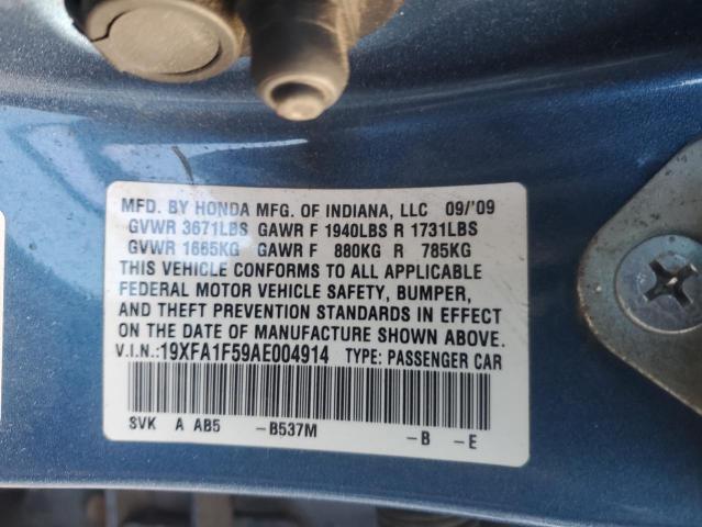 2010 HONDA CIVIC LX - 19XFA1F59AE004914