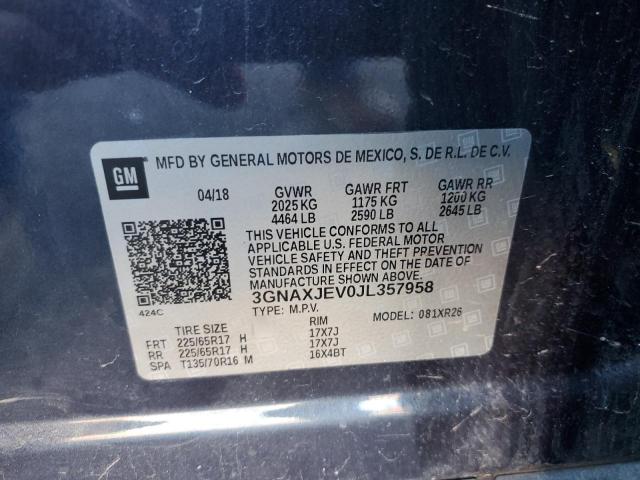 2018 CHEVROLET EQUINOX LT - 3GNAXJEV0JL357958