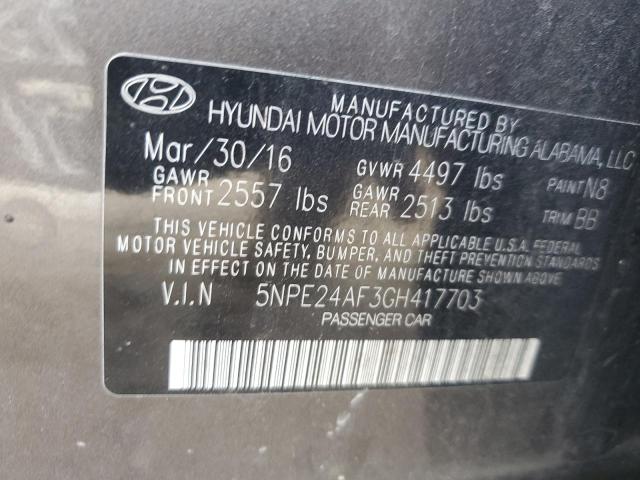 2016 HYUNDAI SONATA SE 5NPE24AF3GH417703