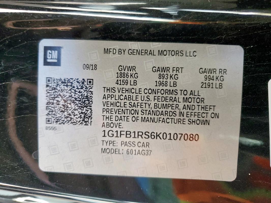 2019 CHEVROLET CAMARO LS #3293460430