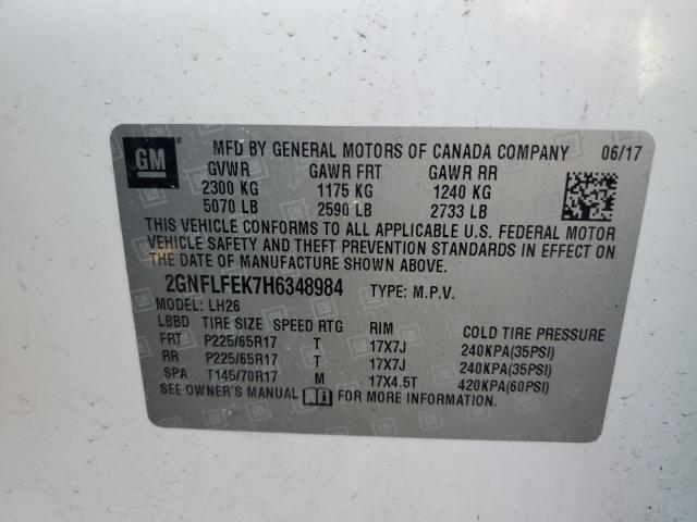 2017 CHEVROLET EQUINOX LT 2GNFLFEK7H6348984