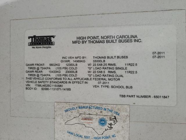2012 THOMAS SCHOOL BUS #3282411270