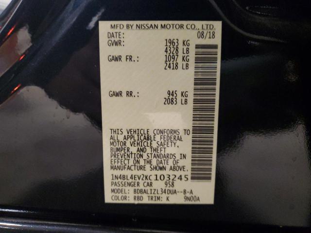 2019 NISSAN ALTIMA SL 1N4BL4EV2KC103245