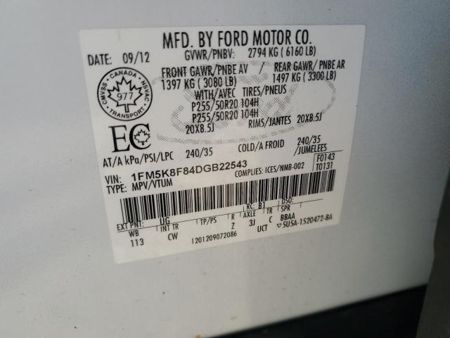 2013 FORD EXPLORER L - 1FM5K8F84DGB22543