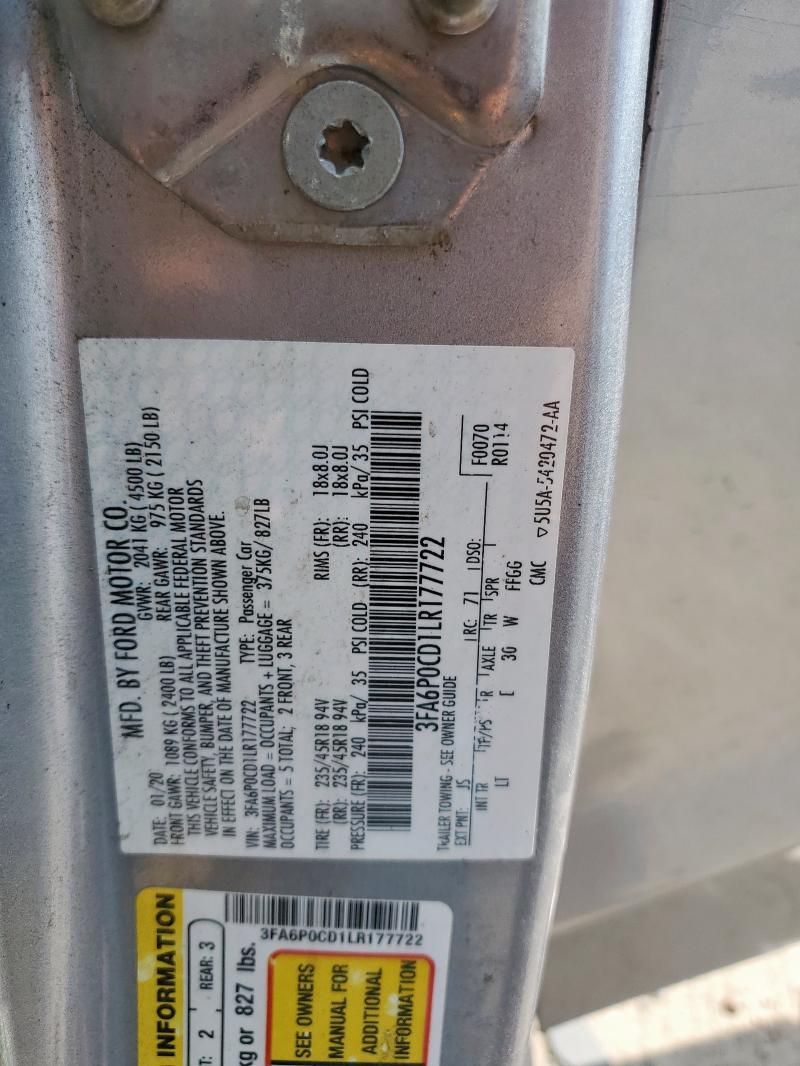 2020 FORD FUSION SEL #3296530341