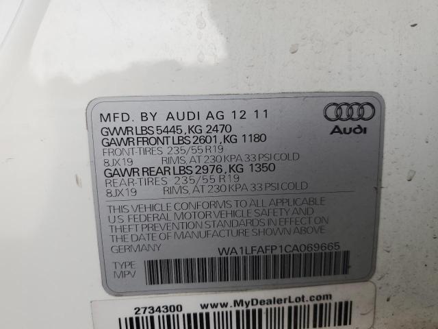 2012 AUDI Q5 PREMIUM - WA1LFAFP1CA069665