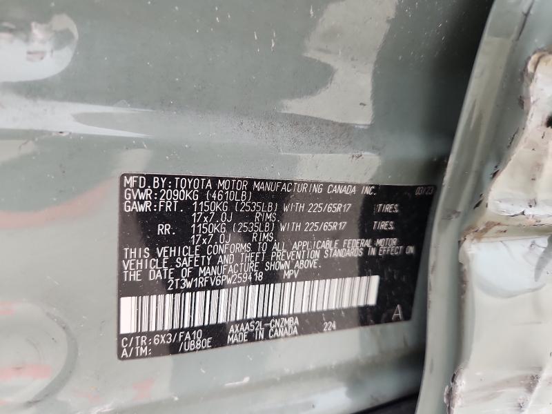 2023 TOYOTA RAV4 XLE 2T3W1RFV6PW259418