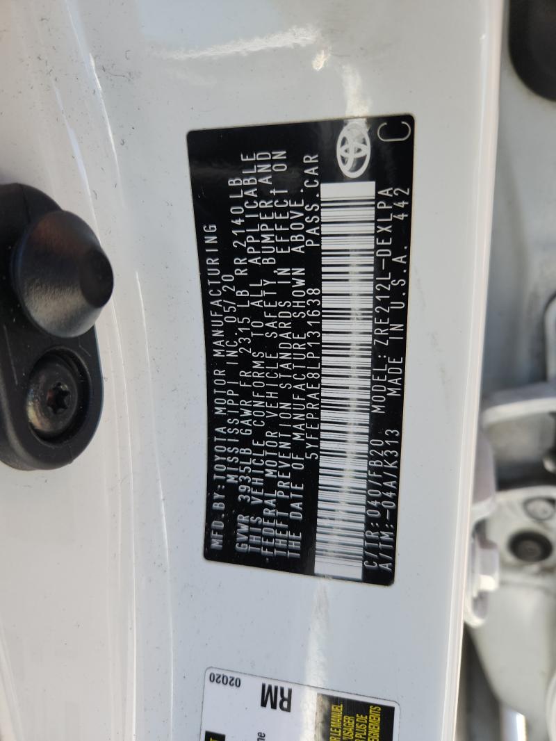 2020 TOYOTA COROLLA LE - 5YFEPRAE8LP131638