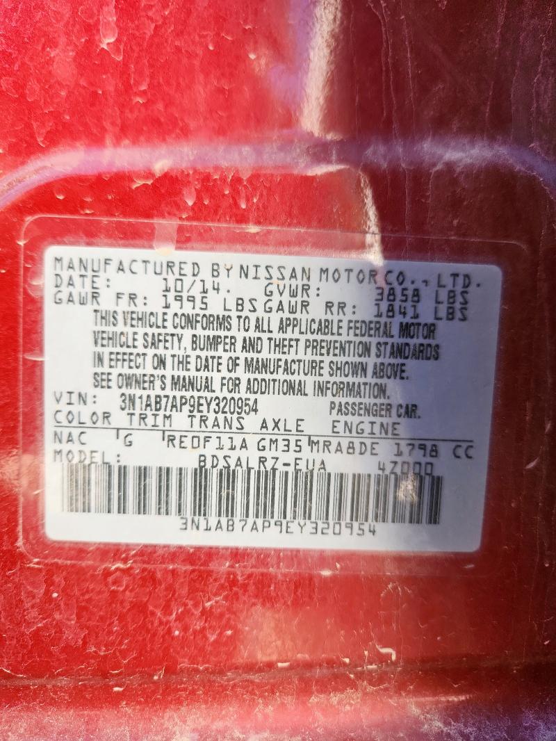 2014 NISSAN SENTRA S - 3N1AB7AP9EY320954