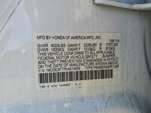 2019 ACURA ILX PREMIU 19UDE2F77KA015435