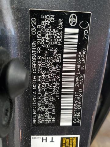 2020 TOYOTA PRIUS L JTDKARFU9L3121858
