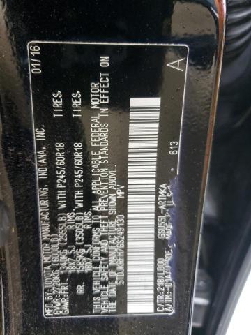 2016 TOYOTA HIGHLANDER 5TDJKRFH7GS249130