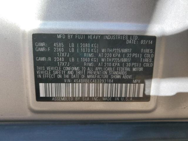 2014 SUBARU OUTBACK 2. - 4S4BRBEC4E3292184