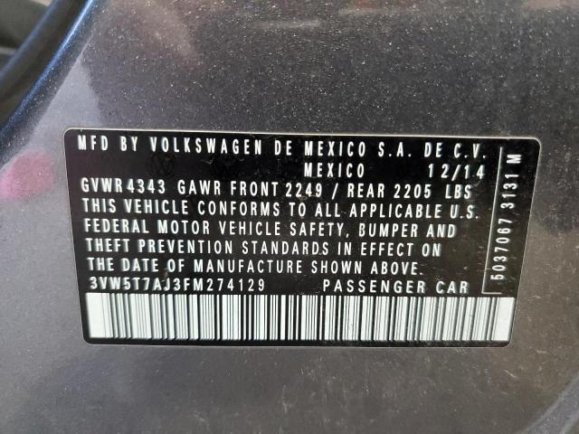 2015 VOLKSWAGEN JETTA GLI - 3VW5T7AJ3FM274129