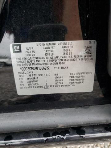 2016 CHEVROLET COLORADO LT - 1GCGSCE38G1366922