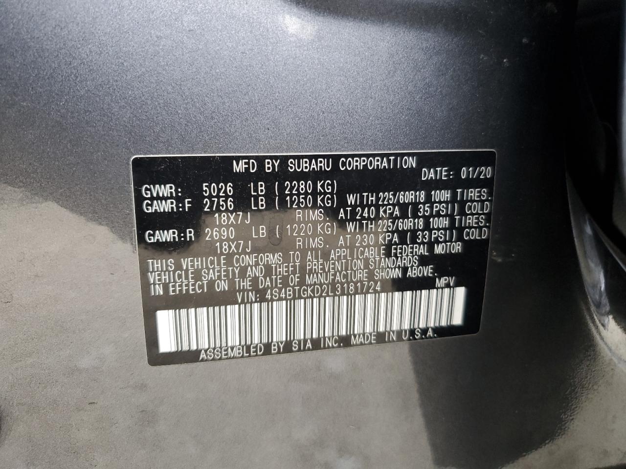 SUBARU OUTBACK ONYX EDITION XT