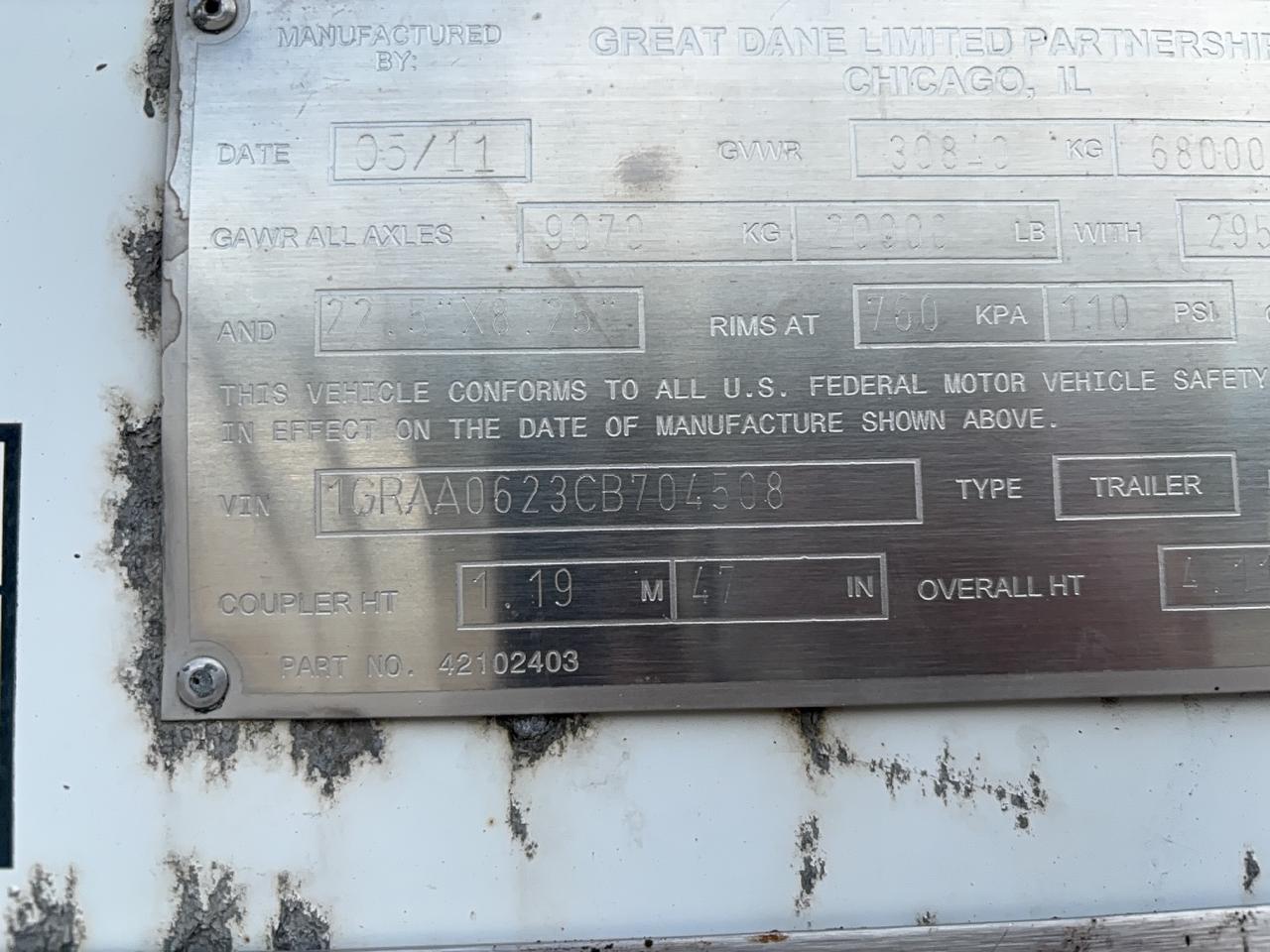 Lot #3283913347 2012 DRY VAN DRY VAN