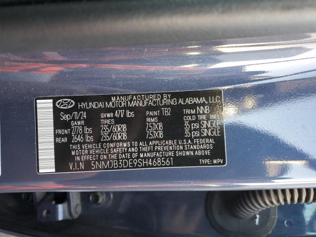 2025 HYUNDAI TUCSON SEL 5NMJB3DE9SH468561