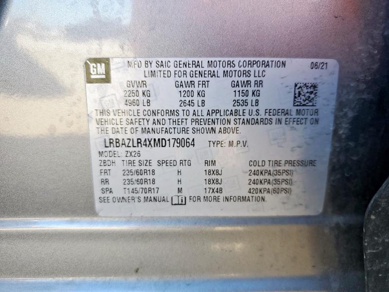 2021 BUICK ENVISION P - LRBAZLR4XMD179064