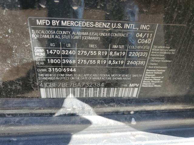 2011 MERCEDES-BENZ GL 450 4MA #3283812423