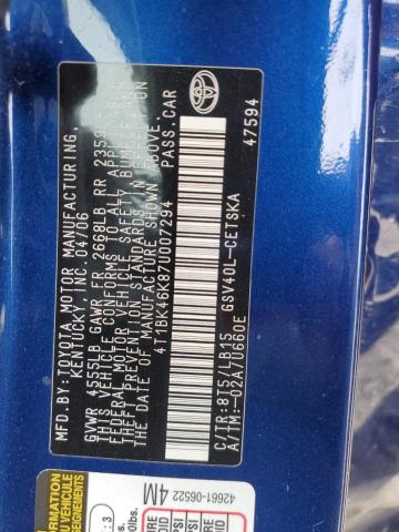 2007 TOYOTA CAMRY LE #3284408727