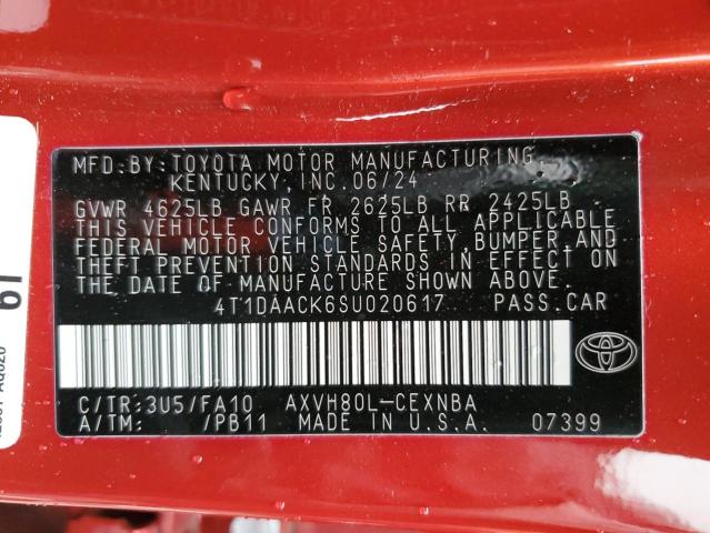 2025 TOYOTA CAMRY XSE 4T1DAACK6SU020617