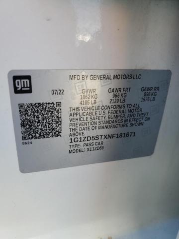 2022 CHEVROLET MALIBU 1G1ZD5STXNF181671