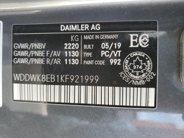 2019 MERCEDES-BENZ C 300 4MAT WDDWK8EB1KF921999