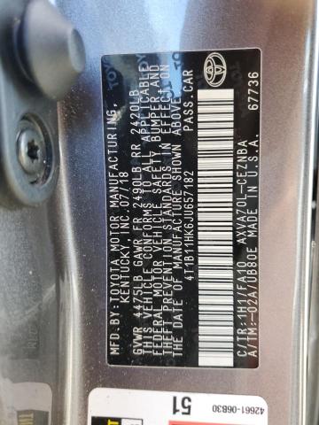 2018 TOYOTA CAMRY L #3286918218