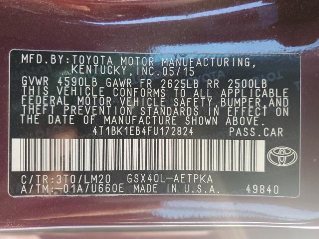 2015 TOYOTA AVALON XLE 4T1BK1EB4FU172824