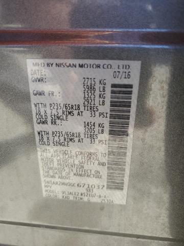 2016 NISSAN PATHFINDER 5N1AR2MN0GC671037