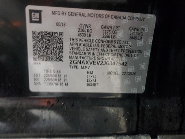 2018 CHEVROLET EQUINOX PR - 2GNAXVEV2J6347542