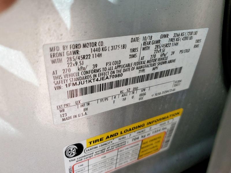 2018 FORD EXPEDITION - 1FMJU1KT4JEA70980