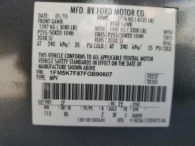 2015 FORD EXPLORER L #3286525176