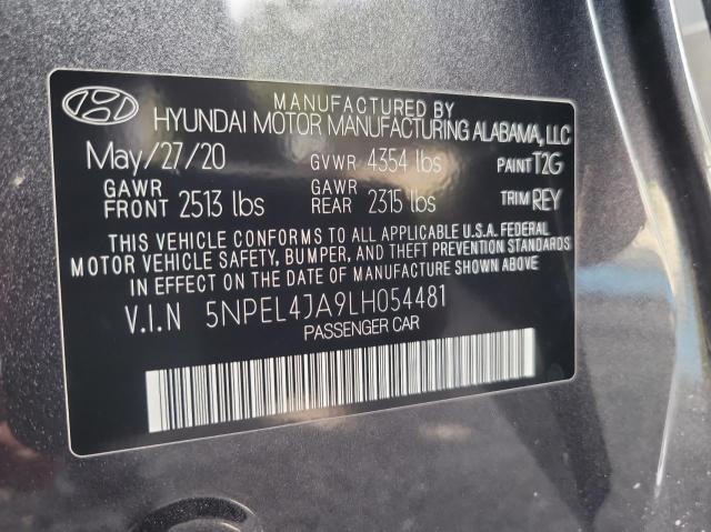 2020 HYUNDAI SONATA SEL 5NPEL4JA9LH054481