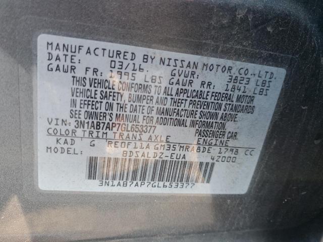 2016 NISSAN SENTRA S - 3N1AB7AP7GL653377