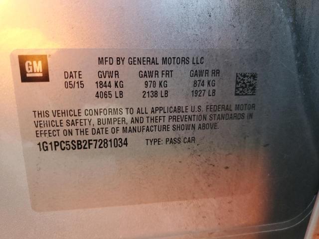 2015 CHEVROLET CRUZE LT 1G1PC5SB2F7281034