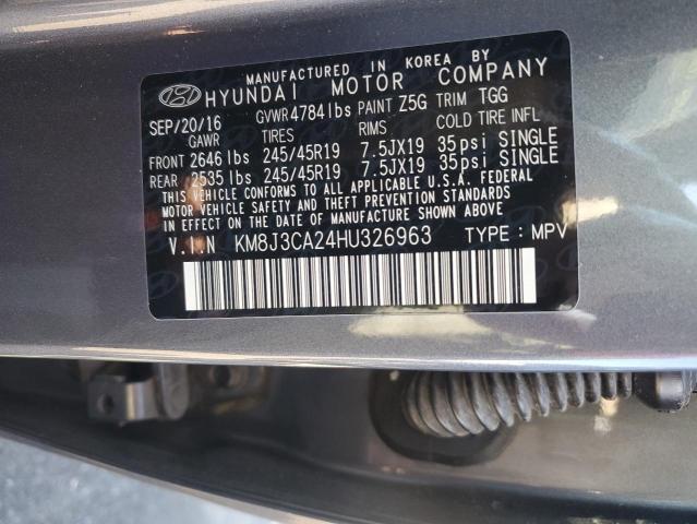 2017 HYUNDAI TUCSON LIM KM8J3CA24HU326963