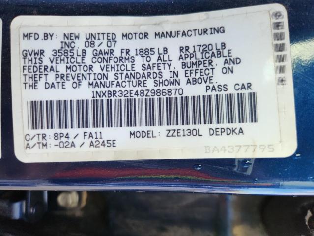 2008 TOYOTA COROLLA CE #3274756783