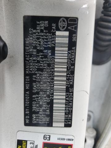 2012 TOYOTA COROLLA MA - 2T1KU4EE3CC835903