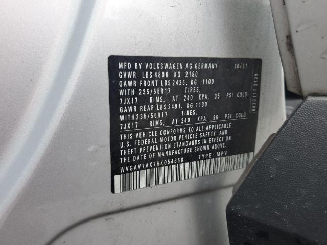 2017 VOLKSWAGEN TIGUAN S WVGAV7AX7HK054658