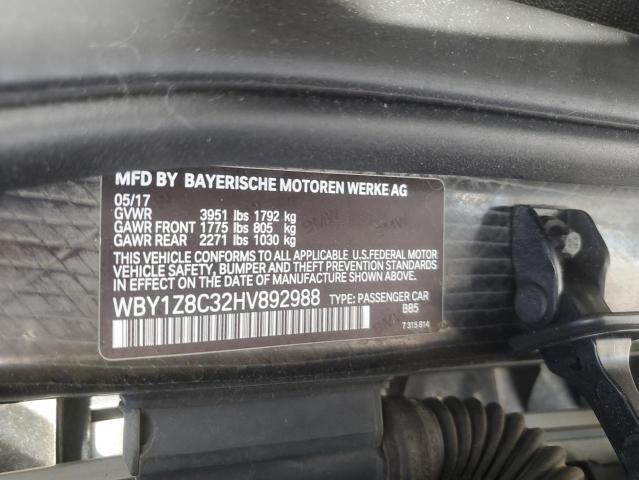 2017 BMW I3 REX - WBY1Z8C32HV892988