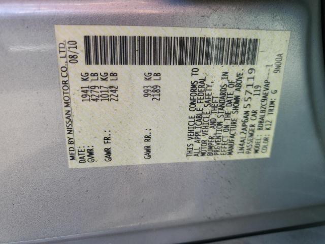 2010 NISSAN ALTIMA BAS - 1N4AL2AP6AN557119