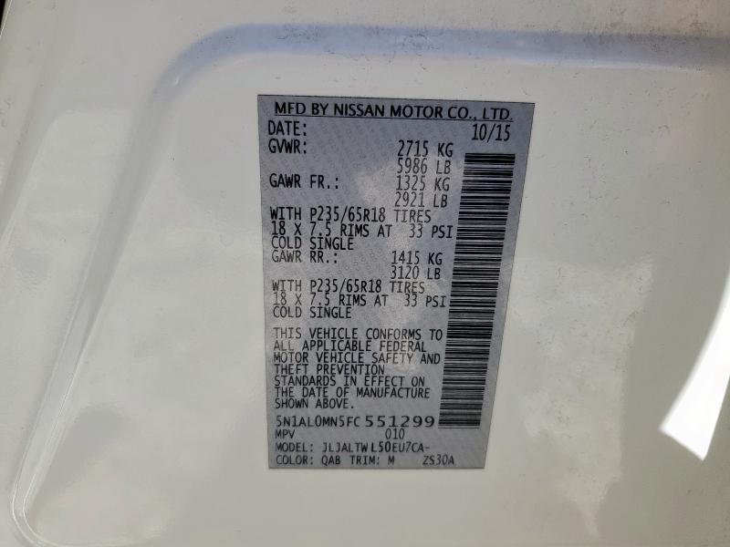 2015 INFINITI QX60 - 5N1AL0MN5FC551299